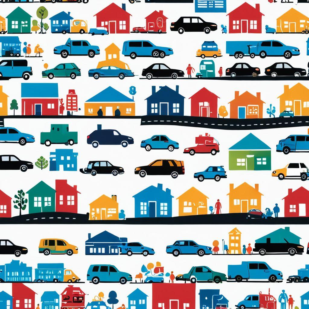 A visually engaging comparison chart featuring various insurance plans, symbolized by colorful icons representing health, auto, and home coverage. Incorporate a busy urban backdrop with people discussing and analyzing their options, blended with an open laptop displaying a detailed plan comparison. The atmosphere should convey a sense of smart decision-making and financial security. super-realistic. vibrant colors. white background.